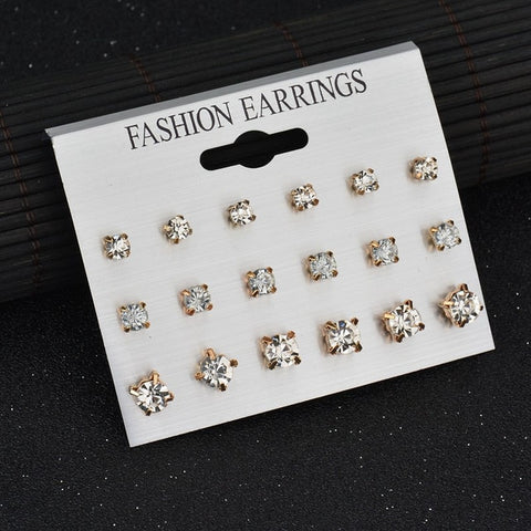 Modyle 2019 New Fashion 12 pairs/set White Simulated Pearl Stud Earrings For Women Jewelry Accessories