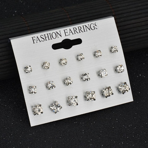 Modyle 2019 New Fashion 12 pairs/set White Simulated Pearl Stud Earrings For Women Jewelry Accessories