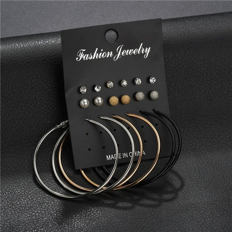 Modyle 2019 New Fashion 12 pairs/set White Simulated Pearl Stud Earrings For Women Jewelry Accessories