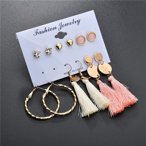 Modyle 2019 New Fashion 12 pairs/set White Simulated Pearl Stud Earrings For Women Jewelry Accessories