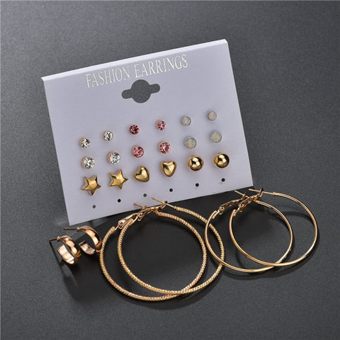 Modyle 2019 New Fashion 12 pairs/set White Simulated Pearl Stud Earrings For Women Jewelry Accessories