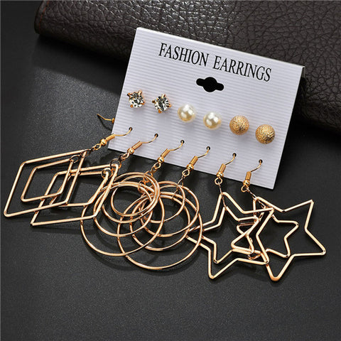 Modyle 2019 New Fashion 12 pairs/set White Simulated Pearl Stud Earrings For Women Jewelry Accessories