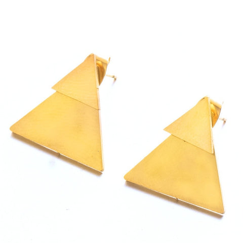 New Earrings Fashion Simple Stud Earrings Personality Trendy Three ways to wear Triangle Earring Wholesale Jewelry Womens Earing