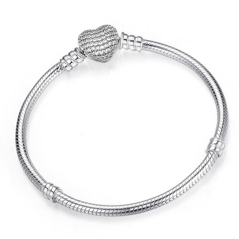 BAOPON High Quality Authentic Silver Color Snake Chain Fine Bracelet Fit European Charm Bracelet for Women DIY Jewelry Making