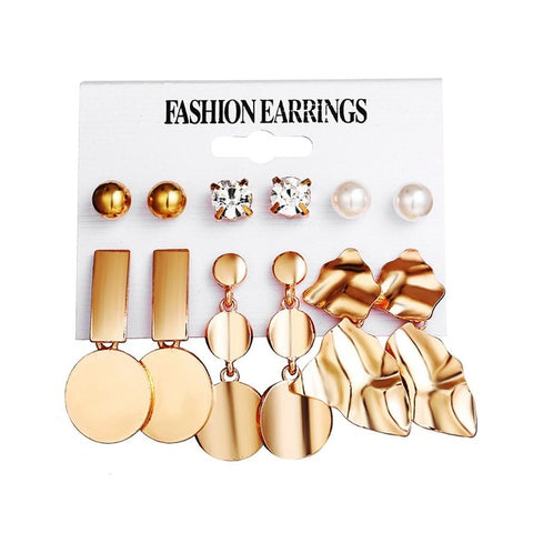 17KM Fashion Acrylic Shell Earrings Set For Women Bohemian Leopard Tassel Long Stud Earrings 2019 Brincos Geometric DIY Jewelry