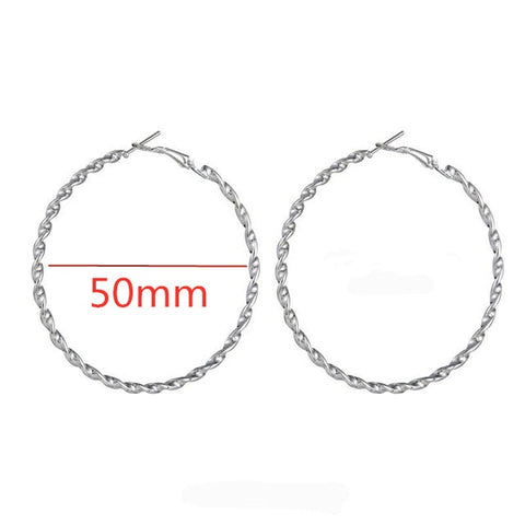 40mm 60mm 70mm 80mm Exaggerate Big Smooth Circle Hoop Earrings Brincos Simple Party Round Loop Earrings for Women Jewelry