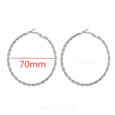 40mm 60mm 70mm 80mm Exaggerate Big Smooth Circle Hoop Earrings Brincos Simple Party Round Loop Earrings for Women Jewelry