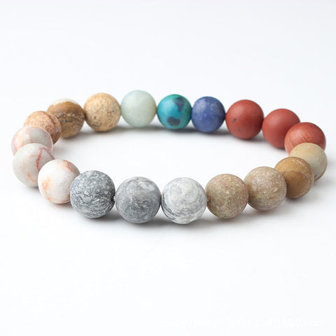 Natural Crystal Stone Beads Bracelet Universe Eight Plants Galaxy Solar System Bracelets for Men or Women Dropship