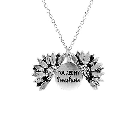 Fashion Bohemia Sunflower Double-layer Metal Pendant Necklace For Women Round Open Long Chain Necklace Party Wedding Jewelry