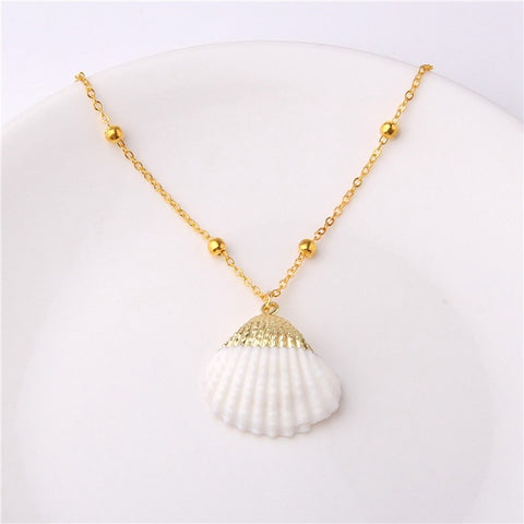 2019 Boho Conch Shell Necklace Sea Beach Shell Pendant Necklace For Women Collier Femme Shell Cowrie Summer Jewelry Bohemian