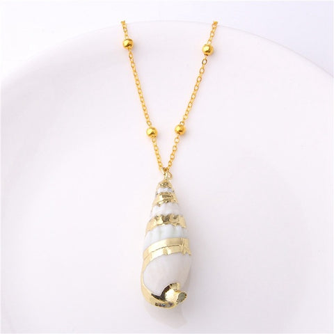 2019 Boho Conch Shell Necklace Sea Beach Shell Pendant Necklace For Women Collier Femme Shell Cowrie Summer Jewelry Bohemian