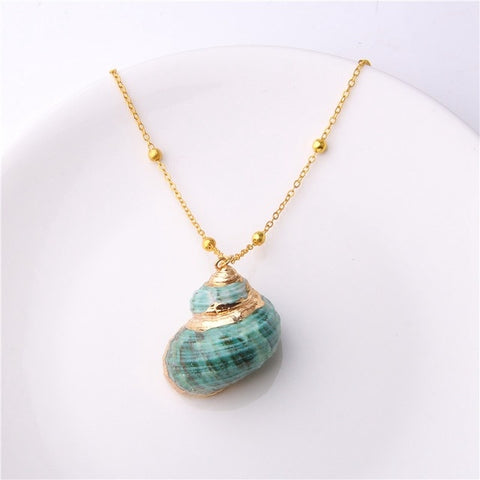 2019 Boho Conch Shell Necklace Sea Beach Shell Pendant Necklace For Women Collier Femme Shell Cowrie Summer Jewelry Bohemian