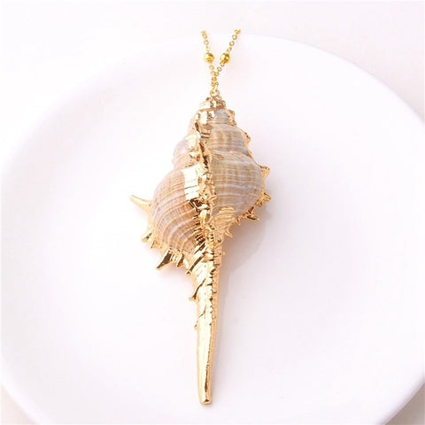 2019 Boho Conch Shell Necklace Sea Beach Shell Pendant Necklace For Women Collier Femme Shell Cowrie Summer Jewelry Bohemian