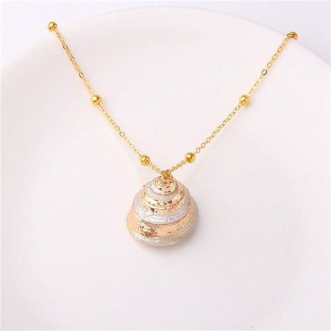 2019 Boho Conch Shell Necklace Sea Beach Shell Pendant Necklace For Women Collier Femme Shell Cowrie Summer Jewelry Bohemian