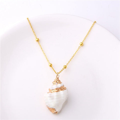 2019 Boho Conch Shell Necklace Sea Beach Shell Pendant Necklace For Women Collier Femme Shell Cowrie Summer Jewelry Bohemian