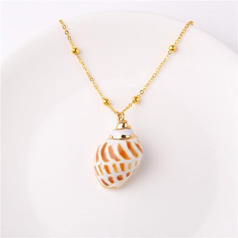 2019 Boho Conch Shell Necklace Sea Beach Shell Pendant Necklace For Women Collier Femme Shell Cowrie Summer Jewelry Bohemian