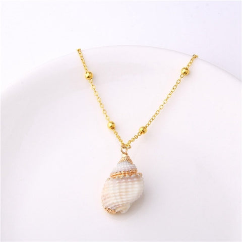 2019 Boho Conch Shell Necklace Sea Beach Shell Pendant Necklace For Women Collier Femme Shell Cowrie Summer Jewelry Bohemian