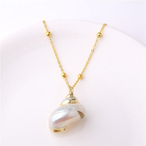 2019 Boho Conch Shell Necklace Sea Beach Shell Pendant Necklace For Women Collier Femme Shell Cowrie Summer Jewelry Bohemian