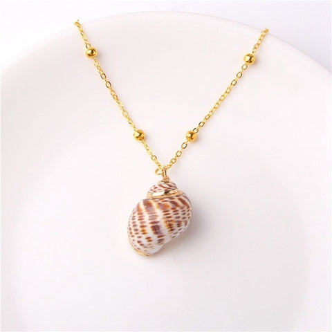 2019 Boho Conch Shell Necklace Sea Beach Shell Pendant Necklace For Women Collier Femme Shell Cowrie Summer Jewelry Bohemian