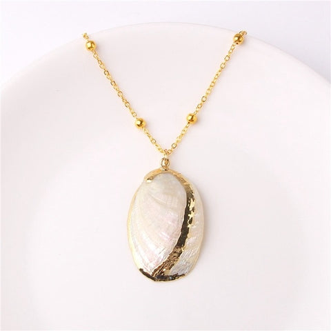 2019 Boho Conch Shell Necklace Sea Beach Shell Pendant Necklace For Women Collier Femme Shell Cowrie Summer Jewelry Bohemian