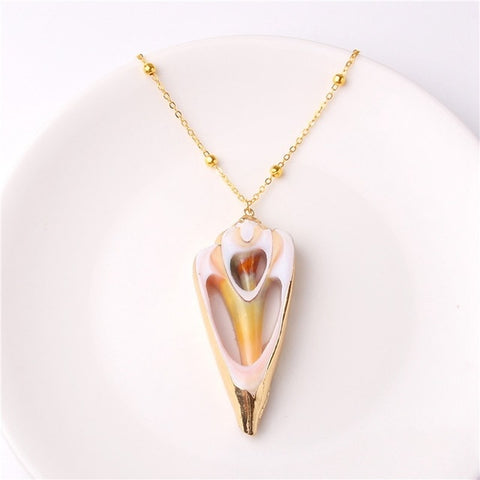 2019 Boho Conch Shell Necklace Sea Beach Shell Pendant Necklace For Women Collier Femme Shell Cowrie Summer Jewelry Bohemian