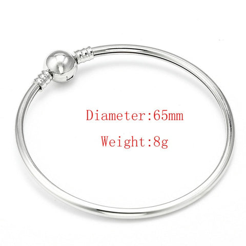 High Quality 17-21cm Silver Plated Snake Chain Link Bracelet Fit European Charm Bracelet for Women DIY Jewelry Making