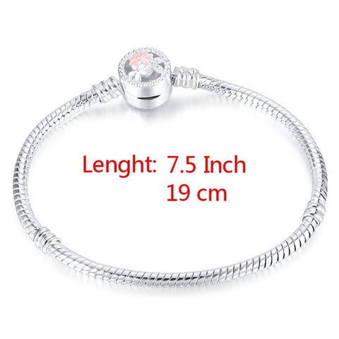 High Quality 17-21cm Silver Plated Snake Chain Link Bracelet Fit European Charm Bracelet for Women DIY Jewelry Making