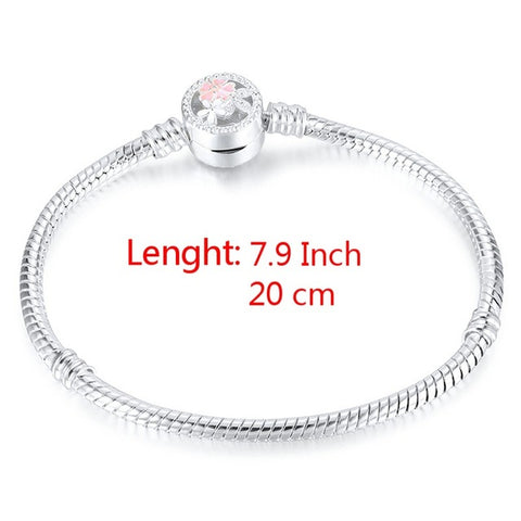 High Quality 17-21cm Silver Plated Snake Chain Link Bracelet Fit European Charm Bracelet for Women DIY Jewelry Making