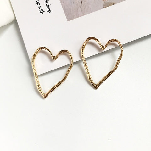 Legenstar 2019 New Fashion Hammered Earring For Womens Gold Color Meatal Jewelry Alloy Geometric Hoop Statement Earrings