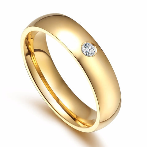 Vnox Gold Color Wedding Bands Ring for Women Men Jewelry Stainless Steel Engagement Ring Couple Anniversary Gift Amazing Price