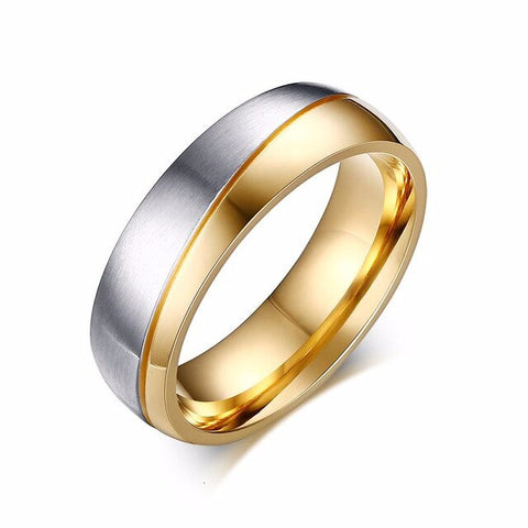 Vnox Gold Color Wedding Bands Ring for Women Men Jewelry Stainless Steel Engagement Ring Couple Anniversary Gift Amazing Price