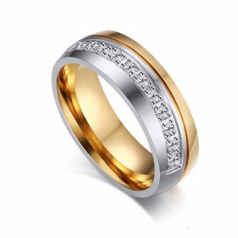 Vnox Gold Color Wedding Bands Ring for Women Men Jewelry Stainless Steel Engagement Ring Couple Anniversary Gift Amazing Price