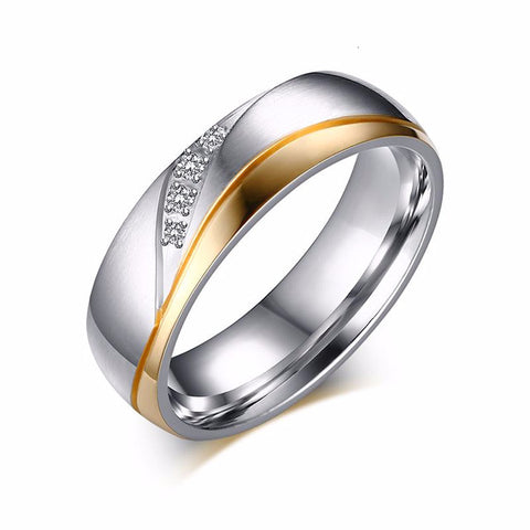 Vnox Gold Color Wedding Bands Ring for Women Men Jewelry Stainless Steel Engagement Ring Couple Anniversary Gift Amazing Price