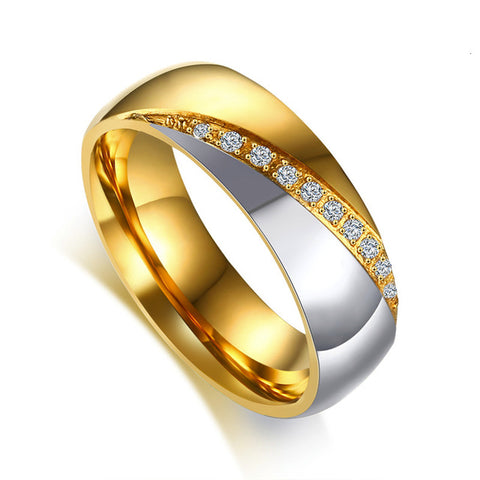 Vnox Gold Color Wedding Bands Ring for Women Men Jewelry Stainless Steel Engagement Ring Couple Anniversary Gift Amazing Price