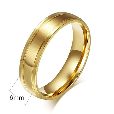 Vnox Gold Color Wedding Bands Ring for Women Men Jewelry Stainless Steel Engagement Ring Couple Anniversary Gift Amazing Price