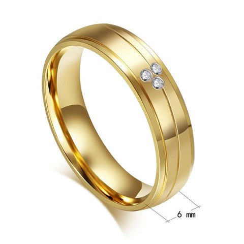 Vnox Gold Color Wedding Bands Ring for Women Men Jewelry Stainless Steel Engagement Ring Couple Anniversary Gift Amazing Price