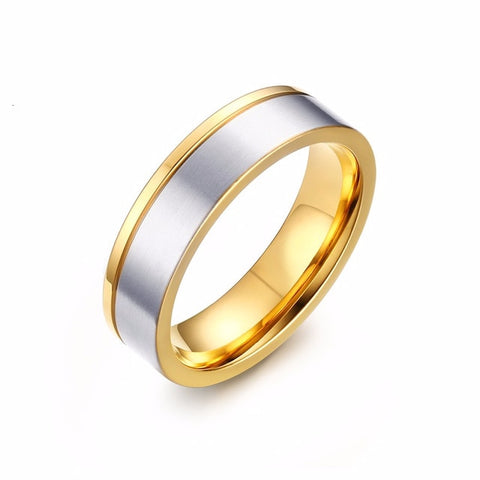 Vnox Gold Color Wedding Bands Ring for Women Men Jewelry Stainless Steel Engagement Ring Couple Anniversary Gift Amazing Price