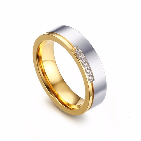 Vnox Gold Color Wedding Bands Ring for Women Men Jewelry Stainless Steel Engagement Ring Couple Anniversary Gift Amazing Price