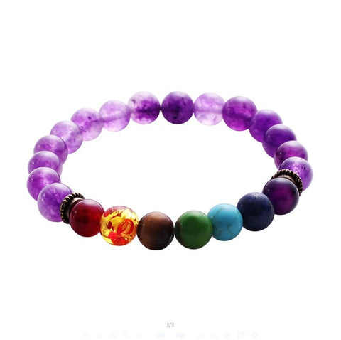 Mens Womens 7 Chakra Mixed Stone Healing Chakra Pray Mala Bracelet Lava Rock DIY Beads Jewelry Balancing Bracelets