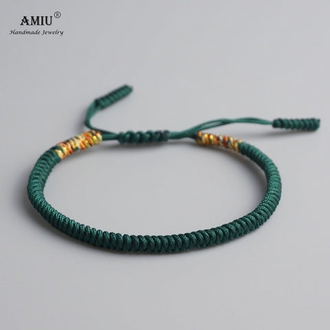 AMIU 19 Colors Tibetan Buddhist Love Lucky Charm Tibetan Bracelets & Bangles For Women Men Handmade Knots Rope Budda Bracelet