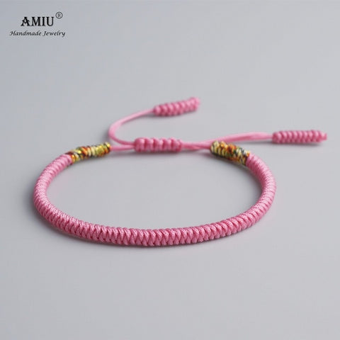 AMIU 19 Colors Tibetan Buddhist Love Lucky Charm Tibetan Bracelets & Bangles For Women Men Handmade Knots Rope Budda Bracelet