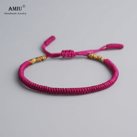 AMIU 19 Colors Tibetan Buddhist Love Lucky Charm Tibetan Bracelets & Bangles For Women Men Handmade Knots Rope Budda Bracelet