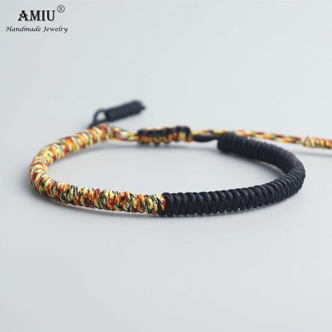 AMIU 19 Colors Tibetan Buddhist Love Lucky Charm Tibetan Bracelets & Bangles For Women Men Handmade Knots Rope Budda Bracelet