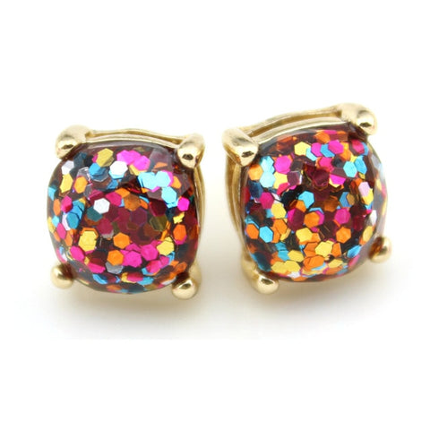 2018 Hot Selling Glitter Stud Earrings Women Fashion Jewelry Gold Small Square Dot Earrings valentines day gift Korean Earrings