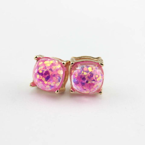 2018 Hot Selling Glitter Stud Earrings Women Fashion Jewelry Gold Small Square Dot Earrings valentines day gift Korean Earrings