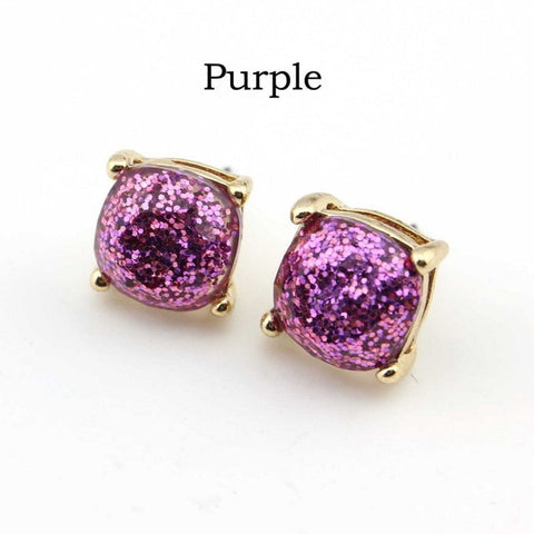 2018 Hot Selling Glitter Stud Earrings Women Fashion Jewelry Gold Small Square Dot Earrings valentines day gift Korean Earrings