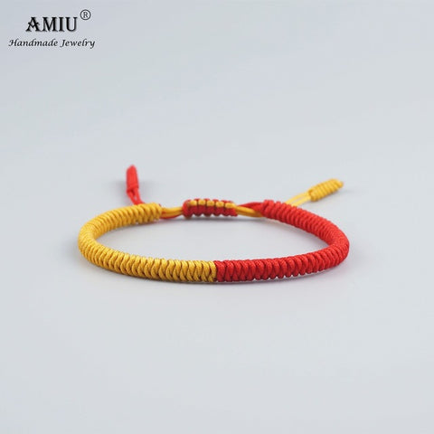 AMIU 19 Colors Tibetan Buddhist Love Lucky Charm Tibetan Bracelets & Bangles For Women Men Handmade Knots Rope Budda Bracelet