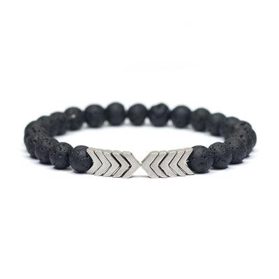 1pcs Volcanic Lava Stone Essential Oil Diffuser Bracelets Bangle Healing Balance Yoga magnet arrow Beads Bracelet For Men Women