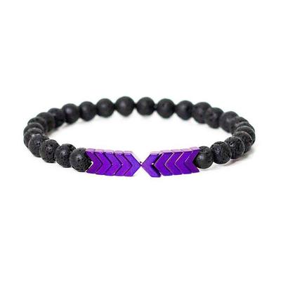 1pcs Volcanic Lava Stone Essential Oil Diffuser Bracelets Bangle Healing Balance Yoga magnet arrow Beads Bracelet For Men Women