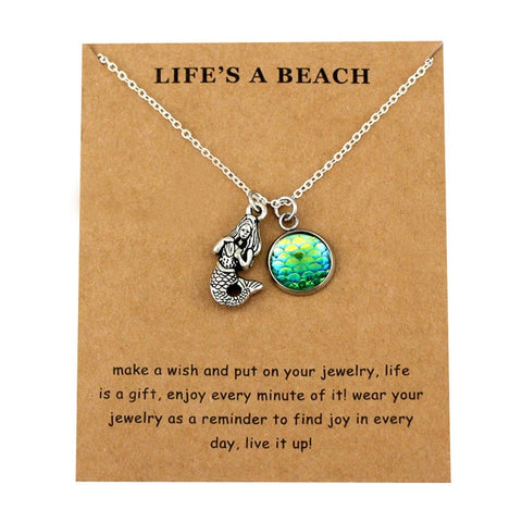 Honeycomb Bee Necklaces Waves Beach Sea Turtle Tortoise Pendants Women Men Girl Unisex Trendy Fashion Jewelry Christmas Gift